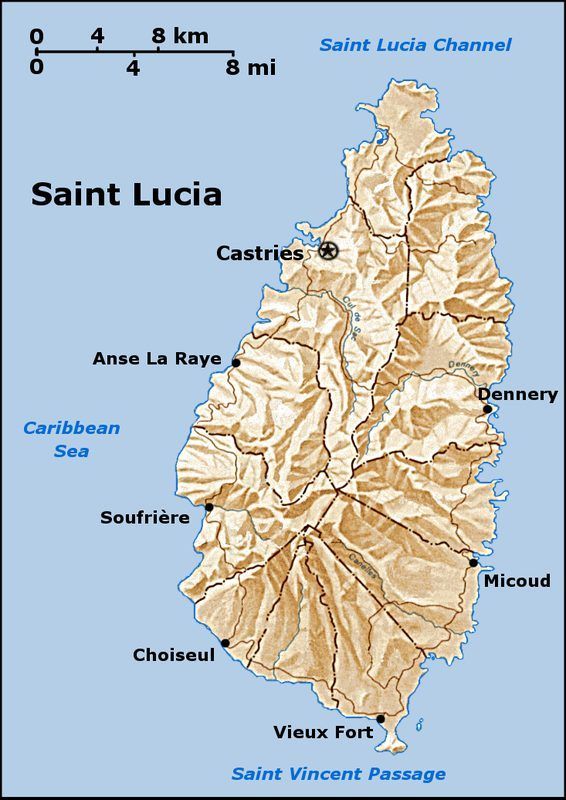Saint Lucia map