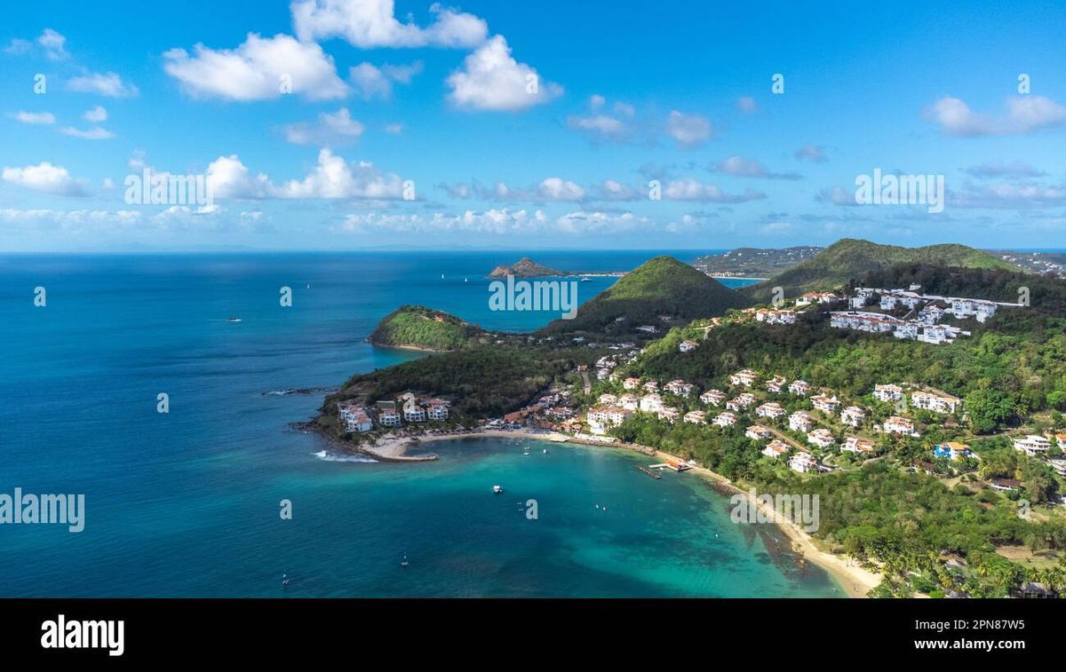 Saint Lucia coastline aerial view